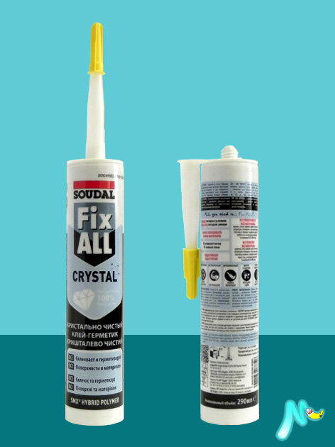 Клей-герметик MS-полимерный Fix-All Crystal SOUDAL кристально-прозрачный