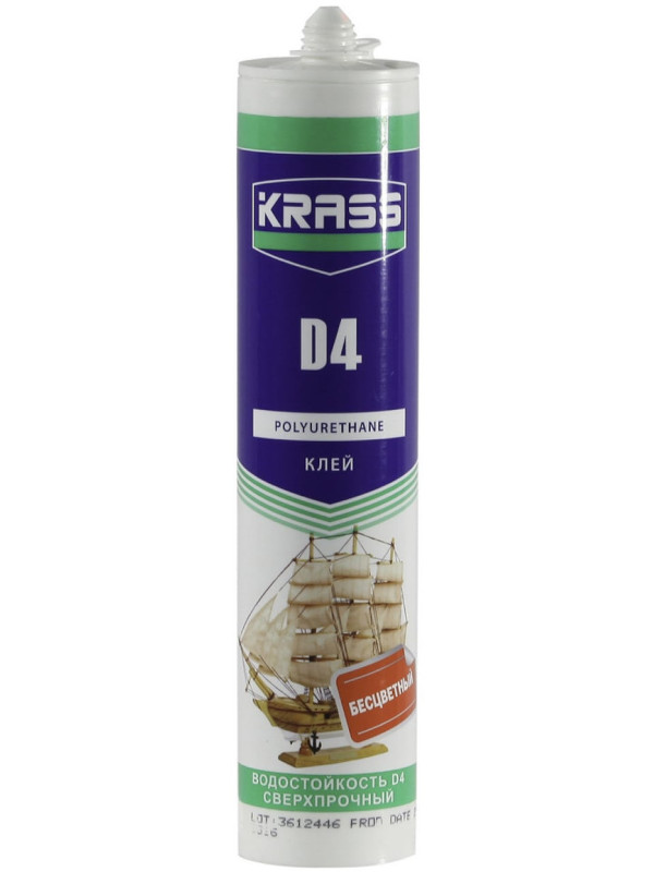 Клей полиуретановый D4 Krass 300 мл для соединений древесины и многослойных конструкций